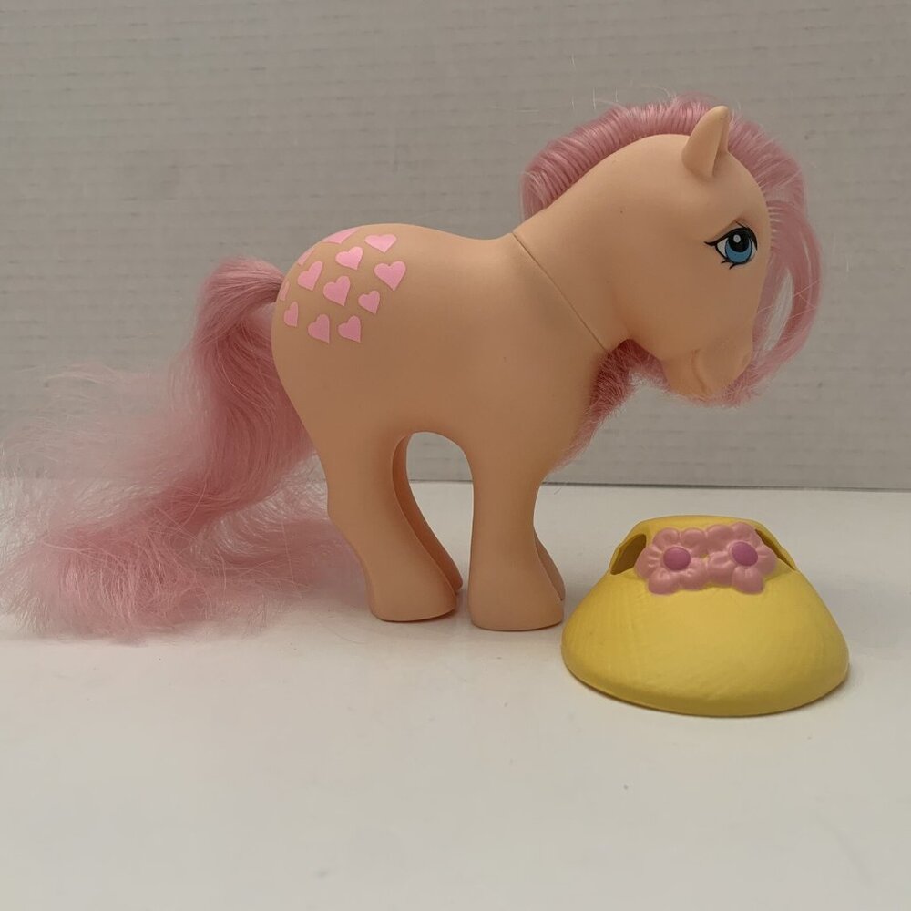 My Little Pony G1 1982 Peachy Concave Foot Yellow Hat